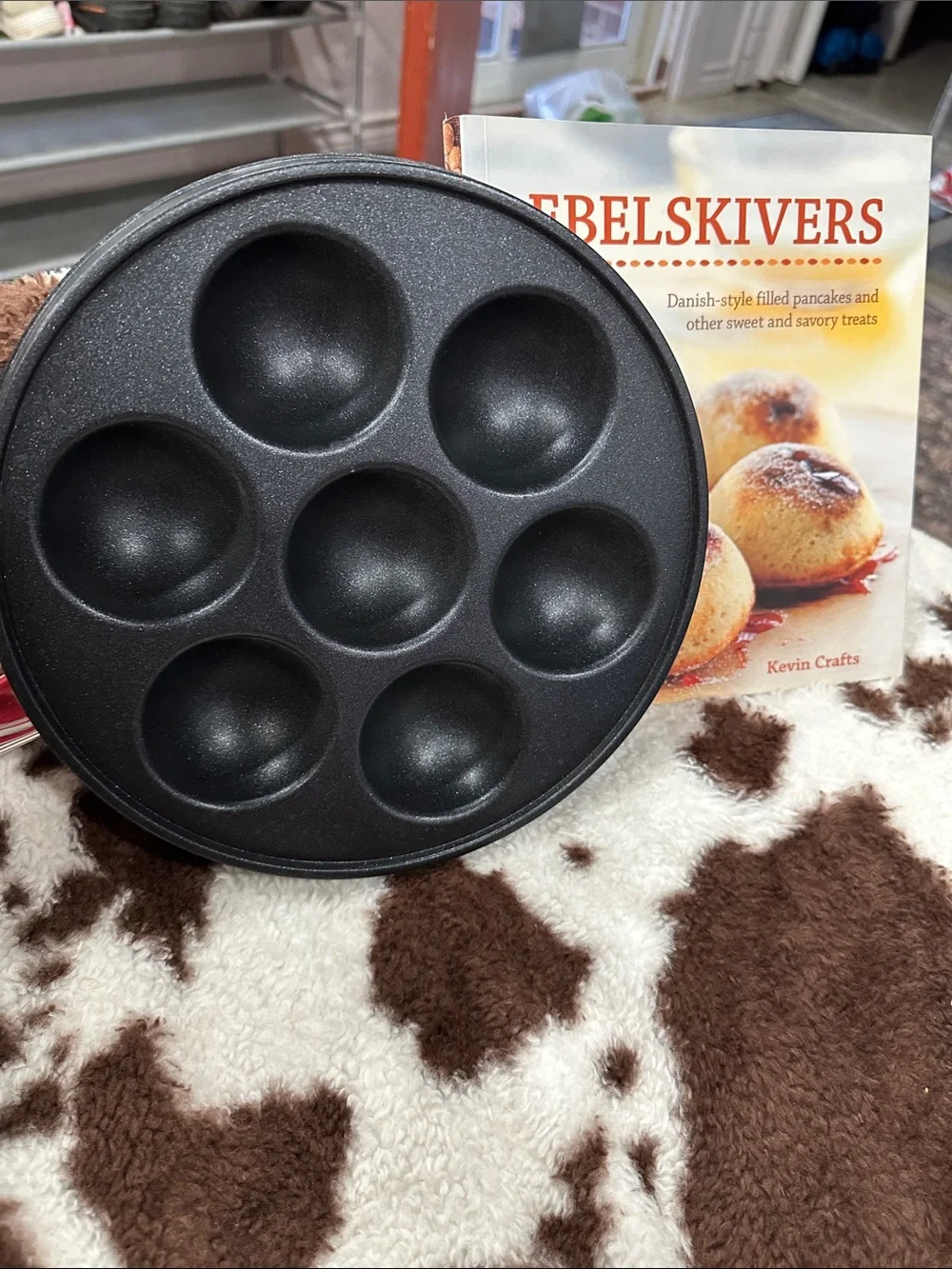 Ebelakicer Stuffed Pancake Pan Skillet - Black With New CookBook